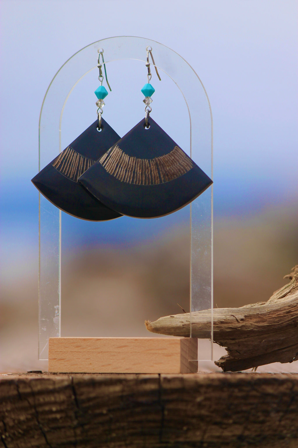 Sacred Armour — Obsidian Arrowhead Necklace & Fan bones Earring Set