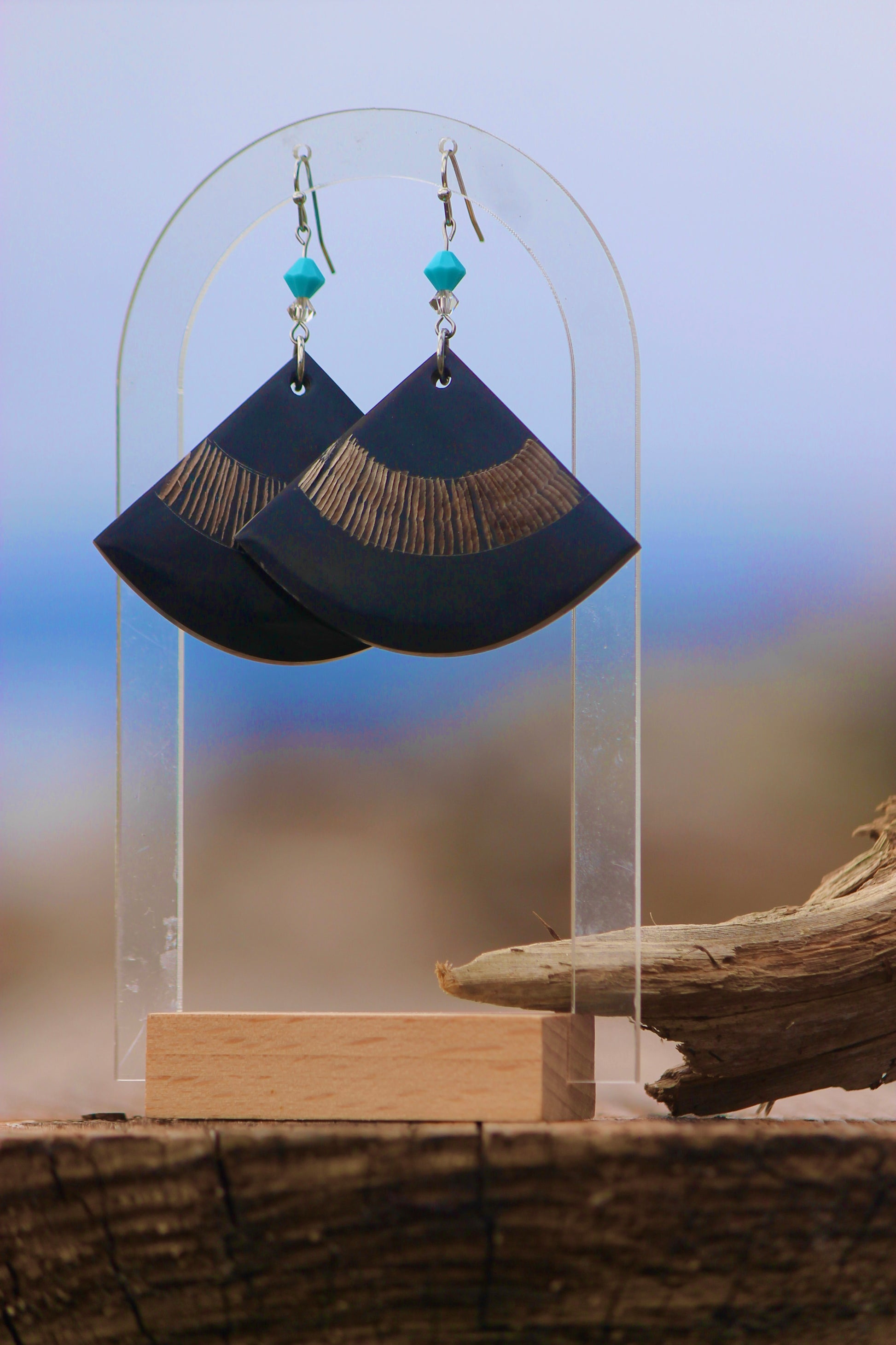 Sacred Armour — Obsidian Arrowhead Necklace & Fan bones Earring Set