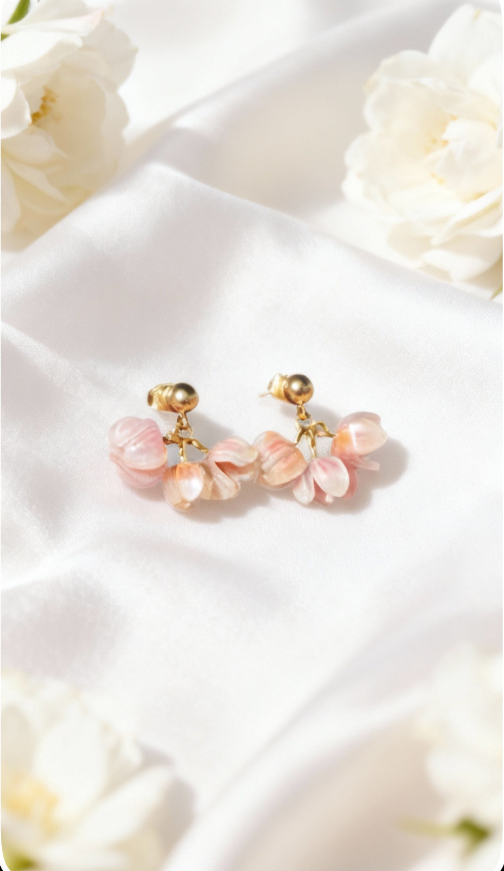 Hand-Drawn Shrink Bead Earrings // 18K Gold Plated