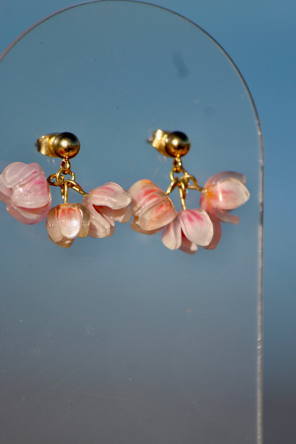 Hand-Drawn Shrink Bead Earrings // 18K Gold Plated