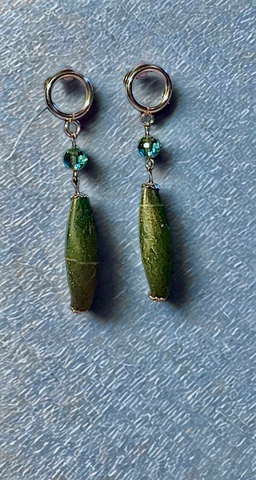 Jade & Turquoise Drop Earrings // Swarovski Crystal