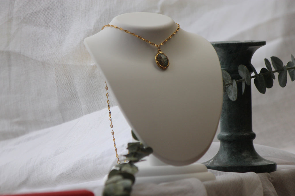 peacock wearable art necklace