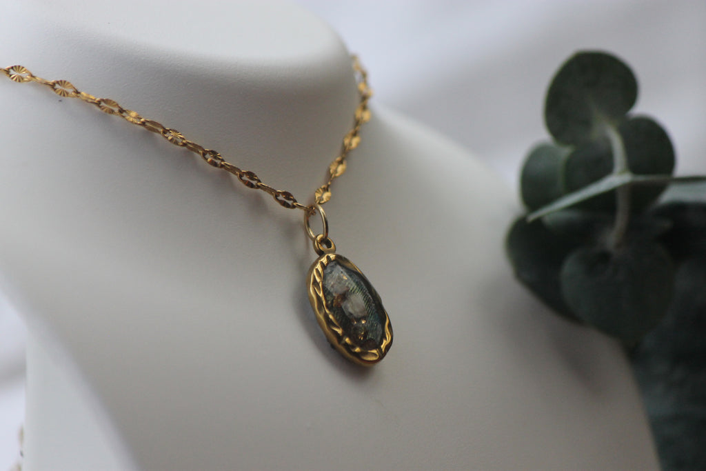 peacock wearable art necklace
