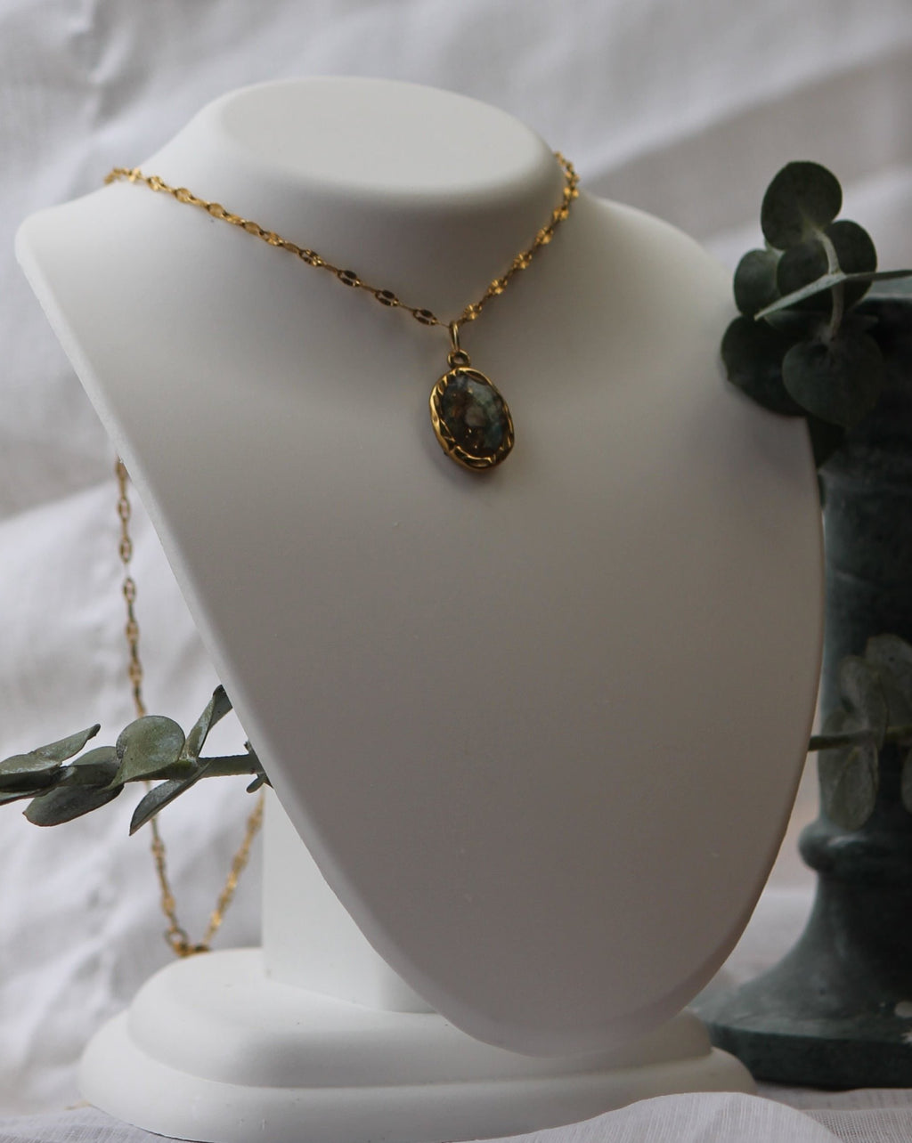 peacock wearable art necklace